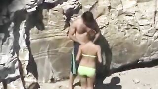 Sneak Peek at Public Doggy Style on Beach with Hidden Cams