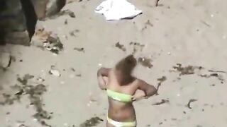 Sneak Peek at Public Doggy Style on Beach with Hidden Cams