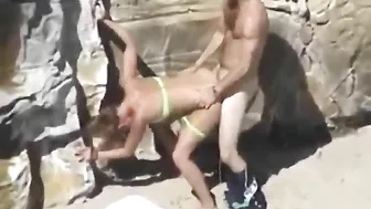 Sneak Peek at Public Doggy Style on Beach with Hidden Cams