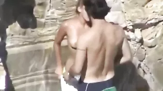 Sneak Peek at Public Doggy Style on Beach with Hidden Cams