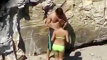 Sneak Peek at Public Doggy Style on Beach with Hidden Cams