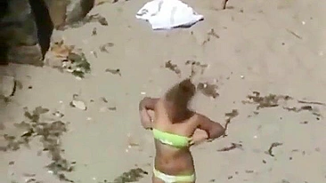 Sneak Peek at Public Doggy Style on Beach with Hidden Cams