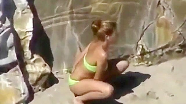 Sneak Peek at Public Doggy Style on Beach with Hidden Cams