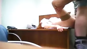 Russian Redhead Swallows Cum in Hidden Cam Office Facial