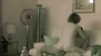 Spy on Hidden Cam Cowgirl Booty Call Couch Fucking with Creampie and Riding