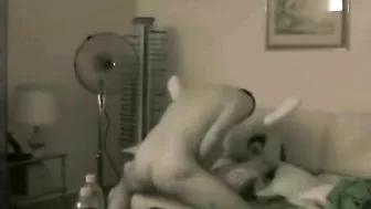 Spy on Hidden Cam Cowgirl Booty Call Couch Fucking with Creampie and Riding