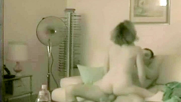 Spy on Hidden Cam Cowgirl Booty Call Couch Fucking with Creampie and Riding