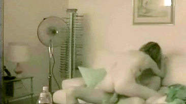 Spy on Hidden Cam Cowgirl Booty Call Couch Fucking with Creampie and Riding