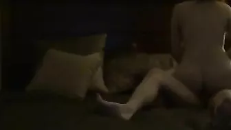 Amateur Latina Rides Cowgirl with Hidden Cam Creampie