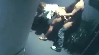 Blonde Cowgirl Swallows Cum in Hidden Cam Hallway Sex