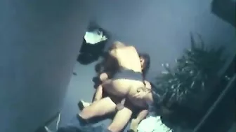 Blonde Cowgirl Swallows Cum in Hidden Cam Hallway Sex