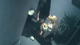 Blonde Cowgirl Swallows Cum in Hidden Cam Hallway Sex