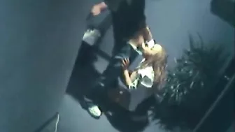 Blonde Cowgirl Swallows Cum in Hidden Cam Hallway Sex