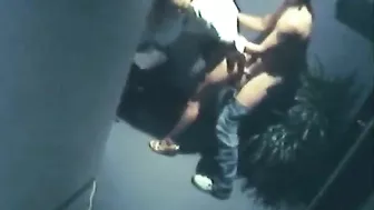 Blonde Cowgirl Swallows Cum in Hidden Cam Hallway Sex