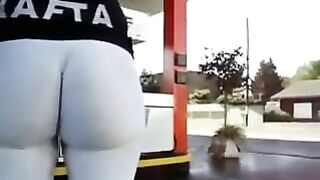 Spying on Black Booty - Hidden Cam Homemade Porn with Big Ass and Ebony Leggings