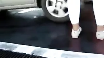 Spying on Black Booty - Hidden Cam Homemade Porn with Big Ass and Ebony Leggings