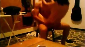 Skinny Brunette Rides Cowgirl Style on Hidden Cam