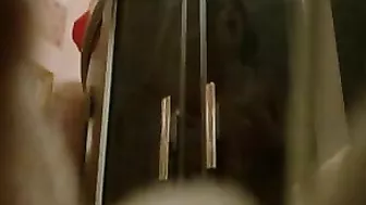 Brunette College Girl Secret Shower Masturbation with Big Boobs and Tits