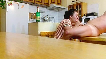 Sexy MILF Gets Caught on Hidden Cam - Amateur BJ & Swallow!