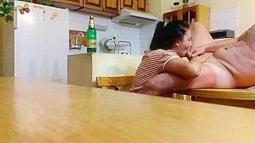 Sexy MILF Gets Caught on Hidden Cam - Amateur BJ & Swallow!