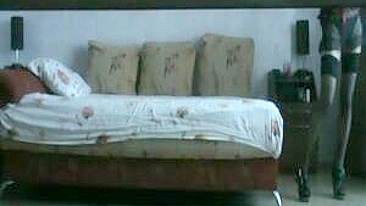 Spy on Me - Hidden Cam Amateur Brunette Booty Call with Oral Sex and Stockings