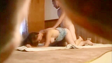 Spy on Hidden Cam College Sex! Amateur Brunette Doggy Style Homemade Sextape
