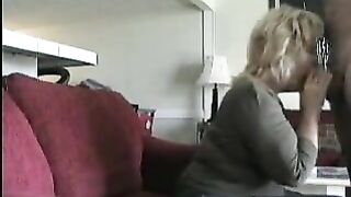 MILF Hidden Cam Blowjob - Cum Swallowed by Amateur Blonde