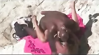 Exhibitionist Interracial Couple Caught on Hidden Cam in Public