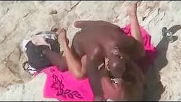 Exhibitionist Interracial Couple Caught on Hidden Cam in Public