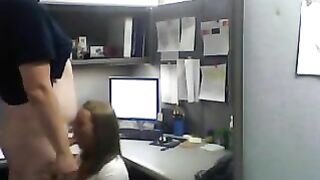 MILF Cheats on Hubby with Hidden Cam Blowjob in Office Sex
