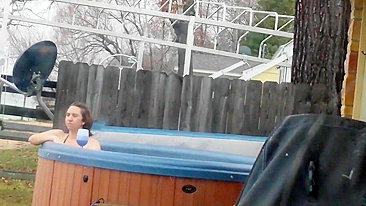 MILF Neighbor Spies on Hidden Cam and Gets Cum in Mouth