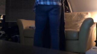 Spying on Skinny Brunette with Long Legs Cowgirls in Homemade Amateur Porn