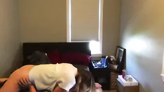 Chubby Amateur Couple Hidden Cam Blowjob & Doggy Style Fuck with Moaning