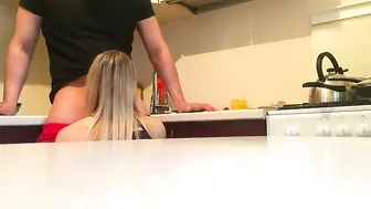 Spy on Blonde Amateur Doggy Blowjob in Hidden Cam Kitchen Sex
