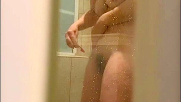 Wife Hairy Shower Cam Show - Naughty MILF Exposes All