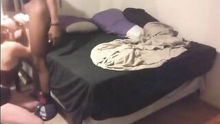 Interracial Blowjob with Huge BBC on Hidden Cam