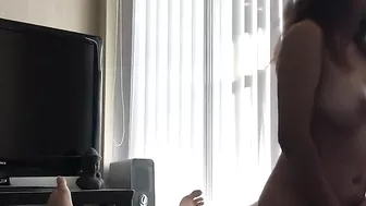 Busty Asian Cowgirl Rides Hidden Cam for Creamy Moans