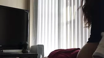 Busty Asian Cowgirl Rides Hidden Cam for Creamy Moans