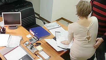 Exposed! Hot Blonde Secretary Doggy Style with Boss in Hidden Cam Office Sex