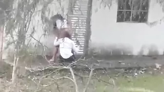 Outdoor Amateur Brunettes Caught Fucking in Public