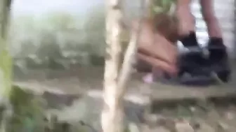 Outdoor Amateur Brunettes Caught Fucking in Public