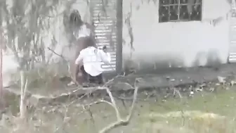 Outdoor Amateur Brunettes Caught Fucking in Public