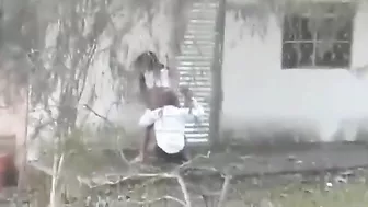 Outdoor Amateur Brunettes Caught Fucking in Public