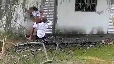 Outdoor Amateur Brunettes Caught Fucking in Public