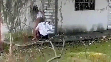 Outdoor Amateur Brunettes Caught Fucking in Public