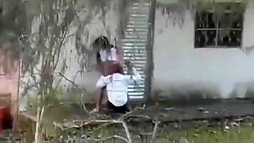 Outdoor Amateur Brunettes Caught Fucking in Public