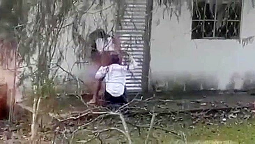 Outdoor Amateur Brunettes Caught Fucking in Public