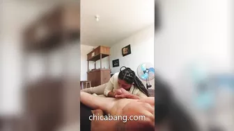 Amateur Latina Katia Hidden Cam Blowjob with Ball Sucking