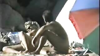 MILF Wife Gets Caught by Voyeur in Public Beach Fun