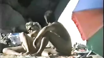 MILF Wife Gets Caught by Voyeur in Public Beach Fun